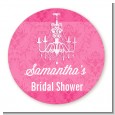 Chandelier - Round Personalized Bridal Shower Sticker Labels thumbnail