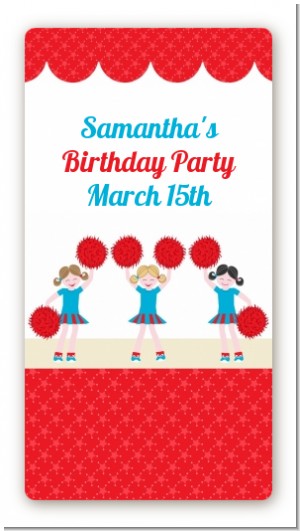 Cheerleader - Custom Rectangle Birthday Party Sticker/Labels