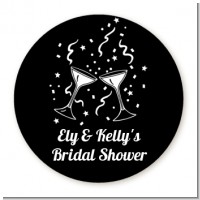 Cheers - Round Personalized Bridal Shower Sticker Labels