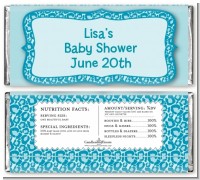 Cheetah Print Blue - Personalized Birthday Party Candy Bar Wrappers