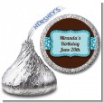 Cheetah Print Blue - Hershey Kiss Birthday Party Sticker Labels thumbnail