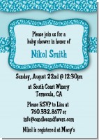 Cheetah Print Blue - Birthday Party Invitations