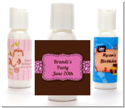 Cheetah Print Pink - Personalized Birthday Party Lotion Favors