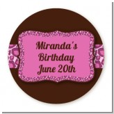 Cheetah Print Pink - Round Personalized Birthday Party Sticker Labels