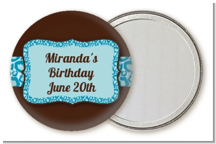 Cheetah Print Blue - Personalized Birthday Party Pocket Mirror Favors