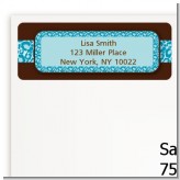 Cheetah Print Blue - Birthday Party Return Address Labels