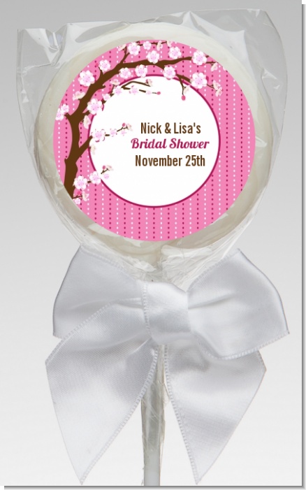 Cherry Blossom - Personalized Bridal Shower Lollipop Favors
