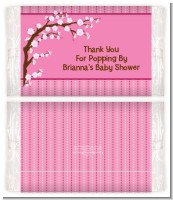 Cherry Blossom - Personalized Popcorn Wrapper Baby Shower Favors