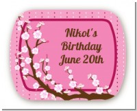Cherry Blossom - Personalized Birthday Party Rounded Corner Stickers