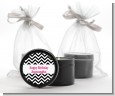 Chevron Black & White - Birthday Party Black Candle Tin Favors thumbnail