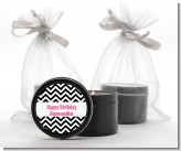 Chevron Black & White - Birthday Party Black Candle Tin Favors