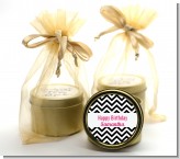 Chevron Black & White - Birthday Party Gold Tin Candle Favors