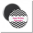 Chevron Black & White - Personalized Birthday Party Magnet Favors thumbnail