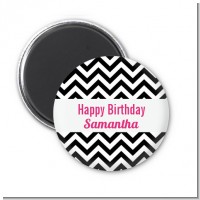 Chevron Black - Personalized Birthday Party Magnet Favors