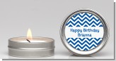 Chevron Blue - Birthday Party Candle Favors