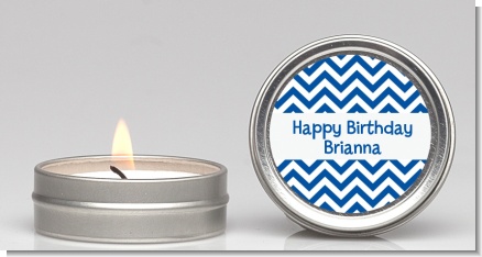 Chevron Blue - Birthday Party Candle Favors