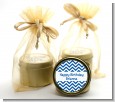 Chevron Blue - Birthday Party Gold Tin Candle Favors thumbnail