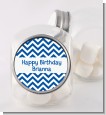 Chevron Blue - Personalized Birthday Party Candy Jar thumbnail