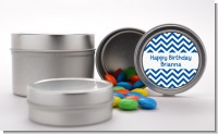 Chevron Blue - Custom Birthday Party Favor Tins