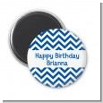 Chevron Blue - Personalized Birthday Party Magnet Favors thumbnail