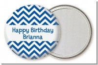 Chevron Blue - Personalized Birthday Party Pocket Mirror Favors