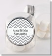 Chevron Gray - Personalized Birthday Party Candy Jar thumbnail