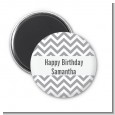 Chevron Gray - Personalized Birthday Party Magnet Favors thumbnail