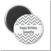 Chevron Gray - Personalized Birthday Party Magnet Favors