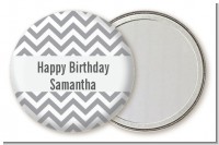 Chevron Gray - Personalized Birthday Party Pocket Mirror Favors