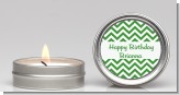 Chevron Green - Birthday Party Candle Favors