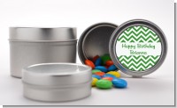 Chevron Green - Custom Birthday Party Favor Tins