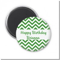 Chevron Green - Personalized Birthday Party Magnet Favors