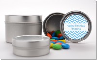 Chevron Light Blue - Custom Birthday Party Favor Tins