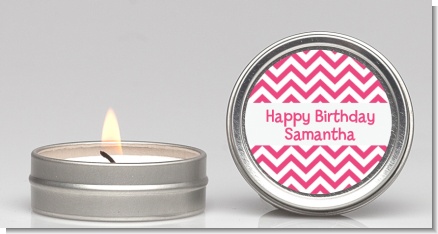 Chevron Pink - Birthday Party Candle Favors