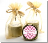 Chevron Pink - Birthday Party Gold Tin Candle Favors