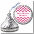 Chevron Pink - Hershey Kiss Birthday Party Sticker Labels thumbnail