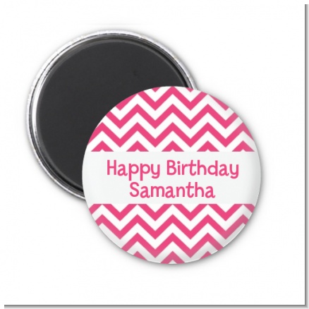 Chevron Pink - Personalized Birthday Party Magnet Favors