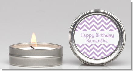 Chevron Purple - Birthday Party Candle Favors