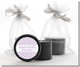 Chevron Purple - Birthday Party Black Candle Tin Favors