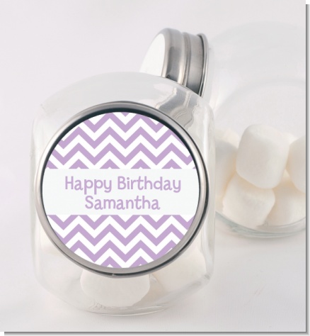 Chevron Purple - Personalized Birthday Party Candy Jar