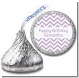 Chevron Purple - Hershey Kiss Birthday Party Sticker Labels thumbnail