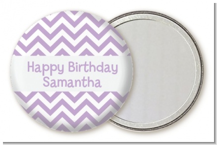 Chevron Purple - Personalized Birthday Party Pocket Mirror Favors