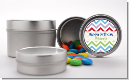 Chevron Rainbow - Custom Birthday Party Favor Tins