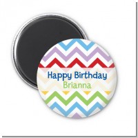 Chevron Rainbow - Personalized Birthday Party Magnet Favors