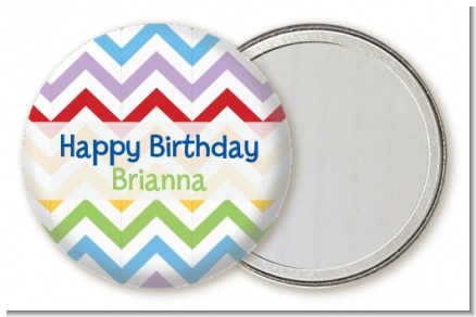 Chevron Rainbow - Personalized Birthday Party Pocket Mirror Favors