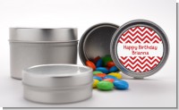 Chevron Red - Custom Birthday Party Favor Tins