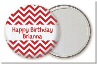 Chevron Red - Personalized Birthday Party Pocket Mirror Favors