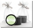 Chevron Sage Green - Birthday Party Black Candle Tin Favors thumbnail