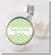 Chevron Sage Green - Personalized Birthday Party Candy Jar thumbnail
