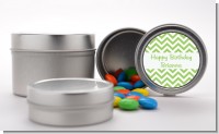 Chevron Sage Green - Custom Birthday Party Favor Tins